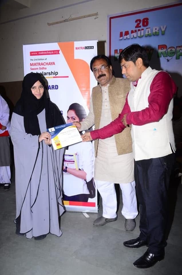 Matrachaya student support and certificate moment